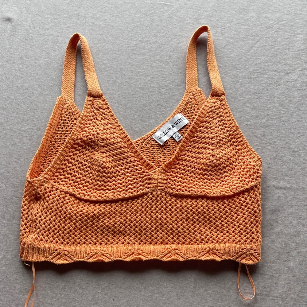 Willow and Wind XS Orange Knit Bralette